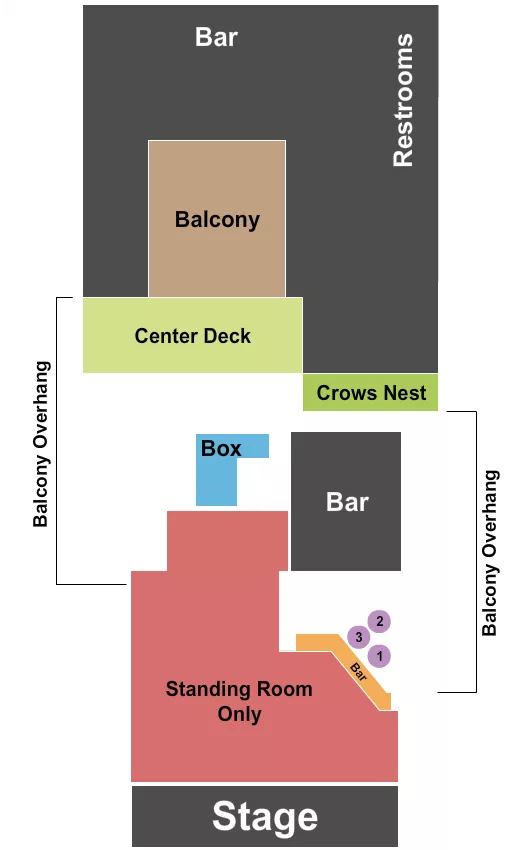 seating chart for Theatre Of The Living Arts - GA Floor/Rsvd Balcony 2 - eventticketscenter.com